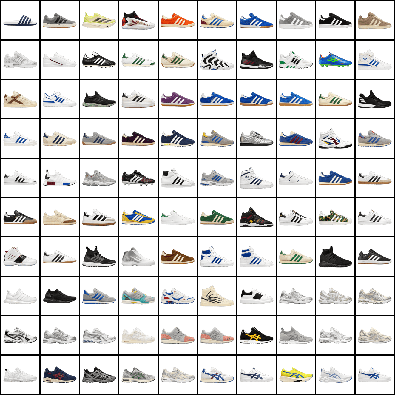Selection of sneaker artwork in the Sneaker Scout catalog